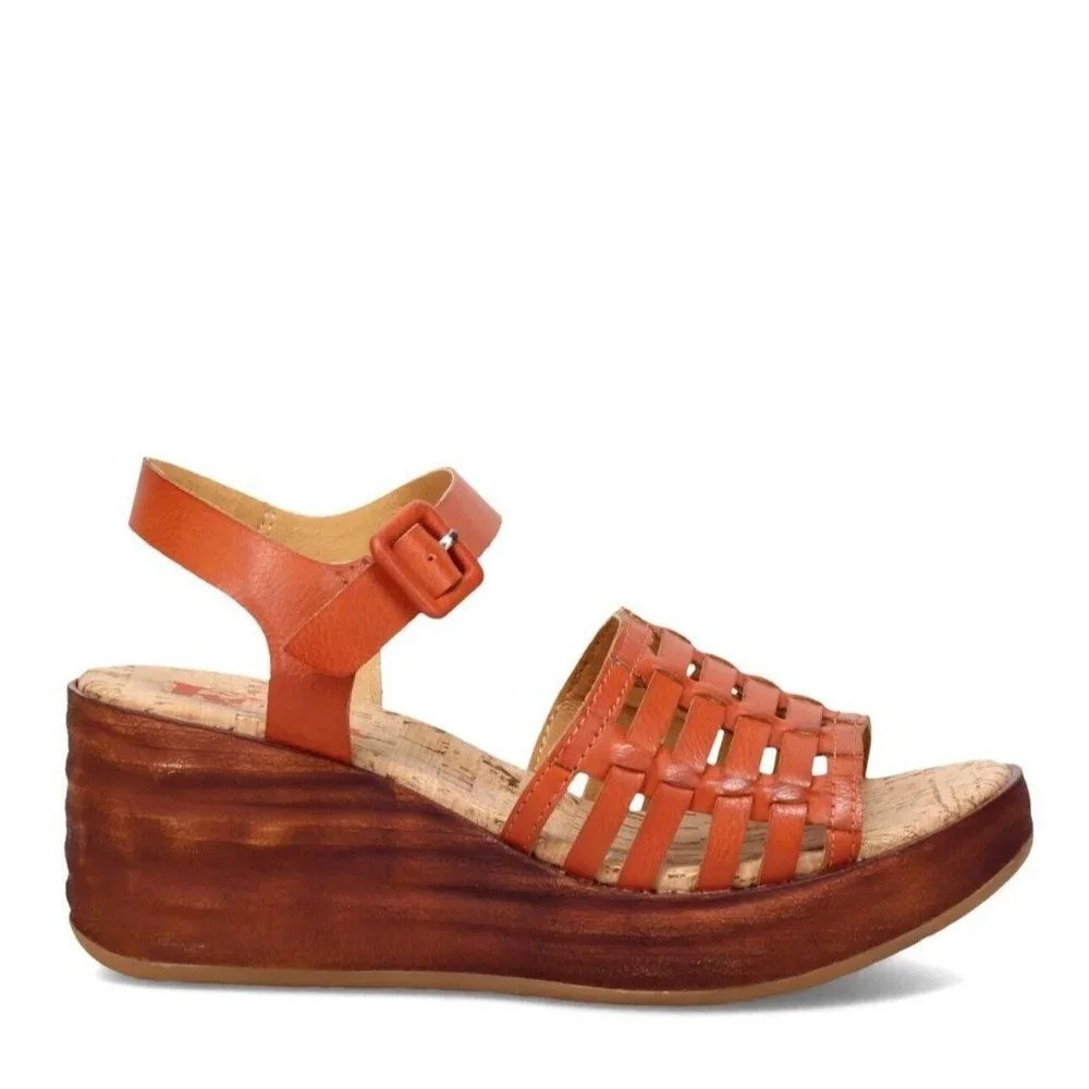 Kork‎ Ease Marley Shoes Women’s 11 M Orange Slingback Sandals Platform Cinnamon